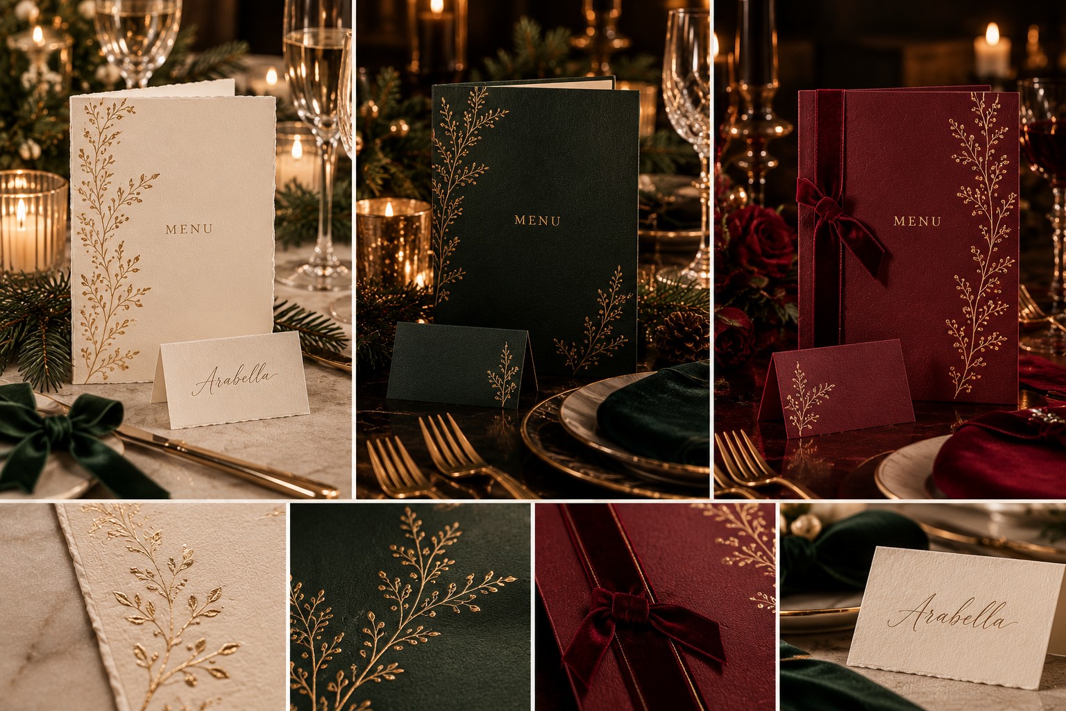 Christmas & Event Menus and Place Cards — bespoke festive collection