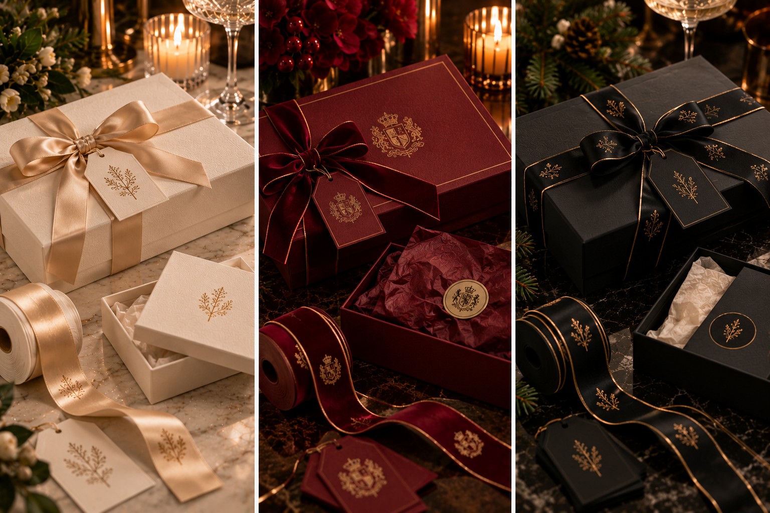 Christmas Gift Packaging & Branded Ribbon — bespoke festive collection