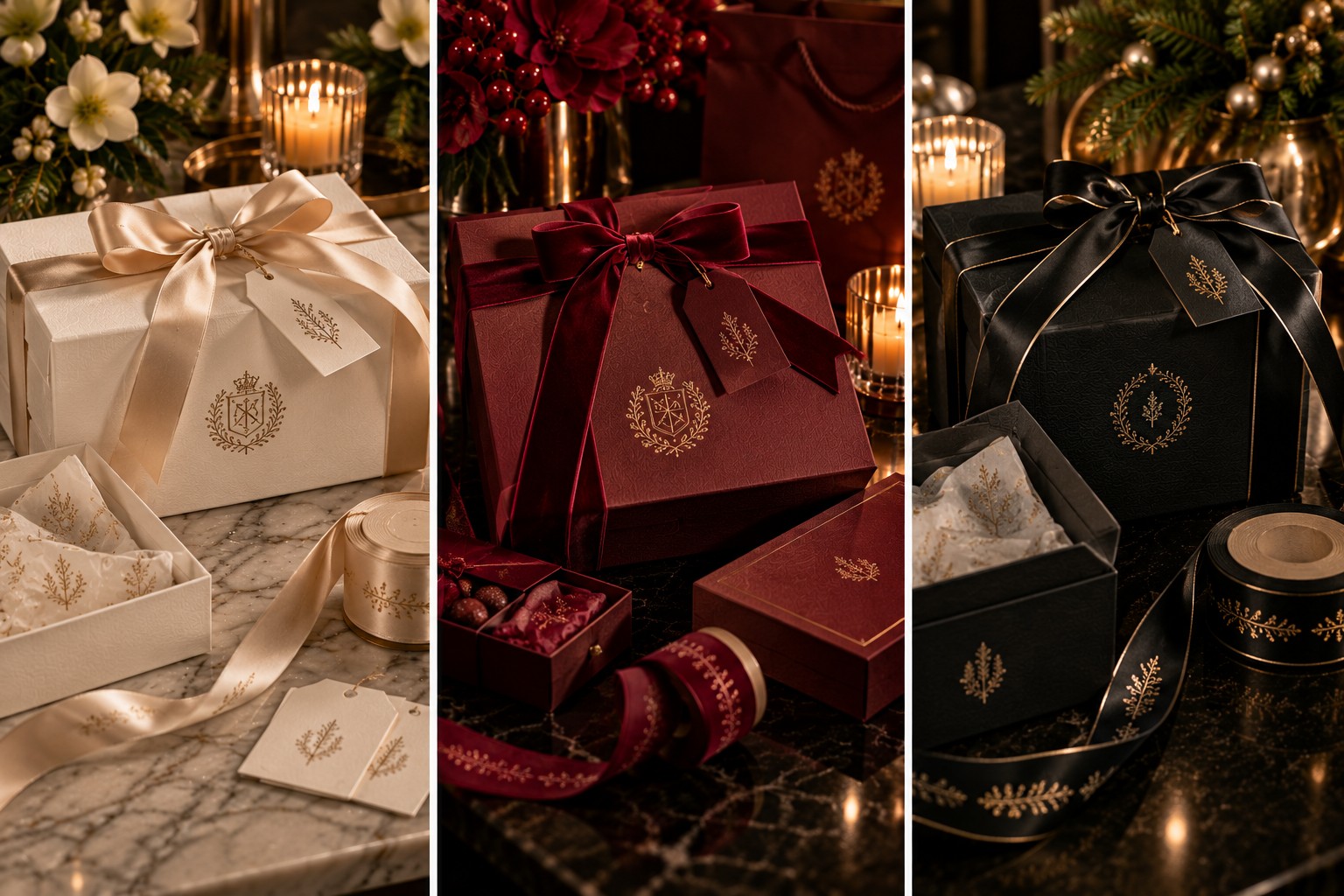 Christmas Gift Packaging & Branded Ribbon — bespoke festive collection