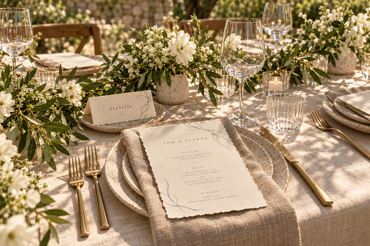 Tom and Joanna handmade paper wedding stationery